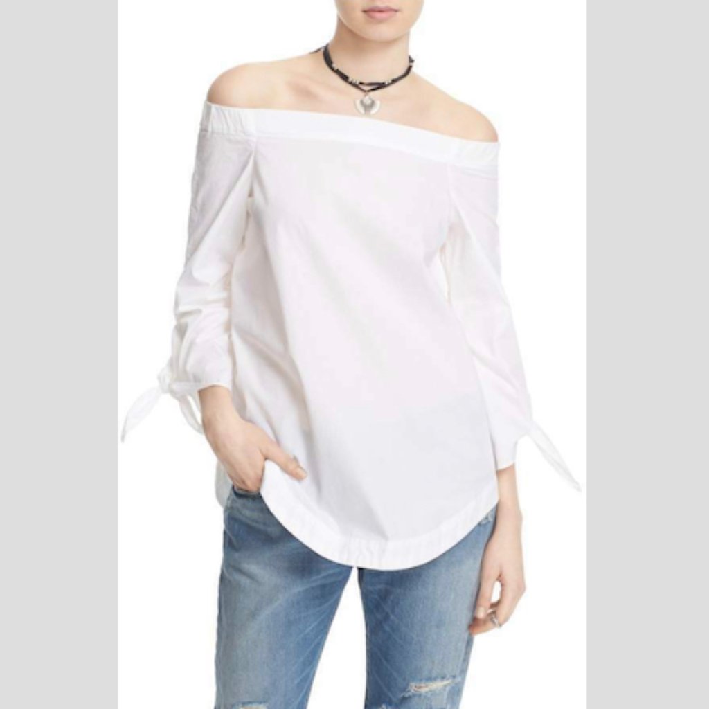 Free People Show Me Some Shoulder Top In White -Xs
